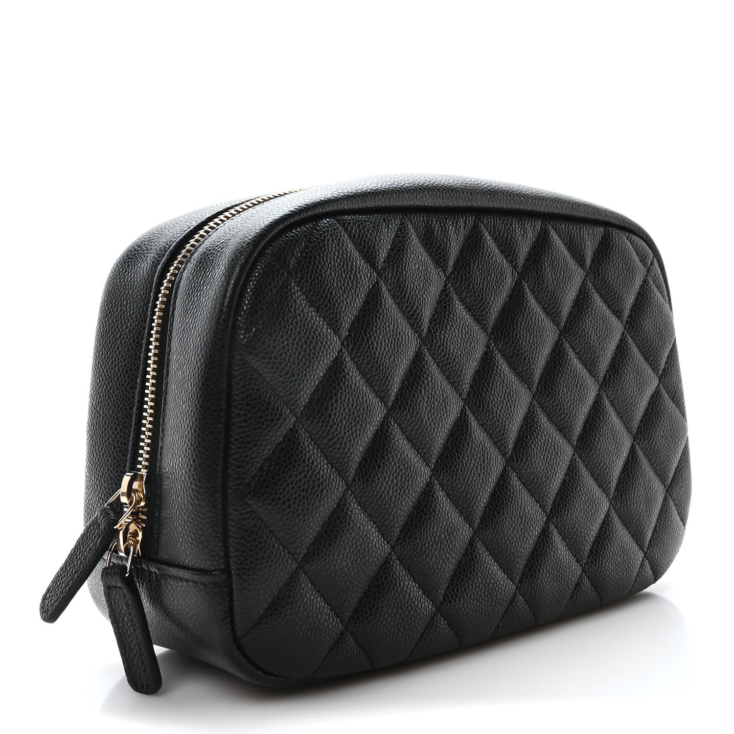 Chanel Caviar Quilted Medium Curvy Pouch Cosmetic Case Black 3 of 11