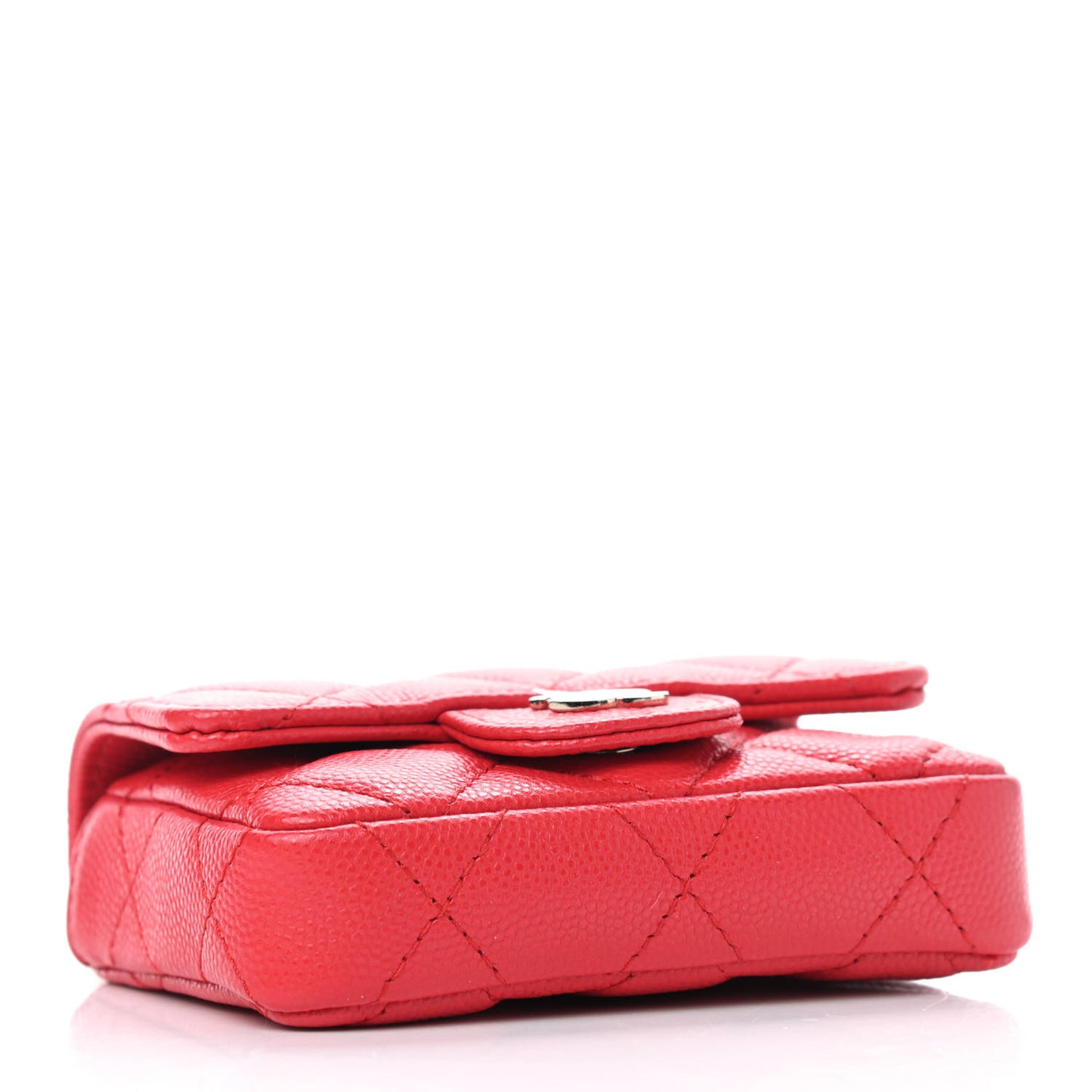 Caviar Quilted Mini Chain Belt Bag Red