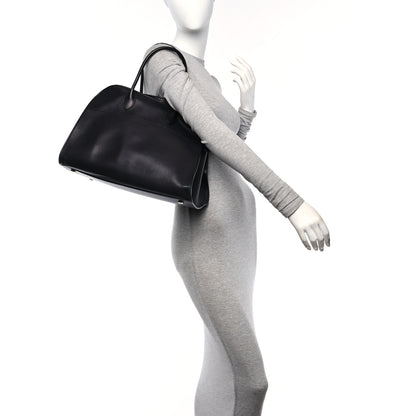 The Row Polished Saddle Calfskin Soft Margaux 15 Black 2 of 12