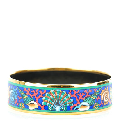 Hermes Enamel Printed Wide Seashell Bracelet 65 1 of 4