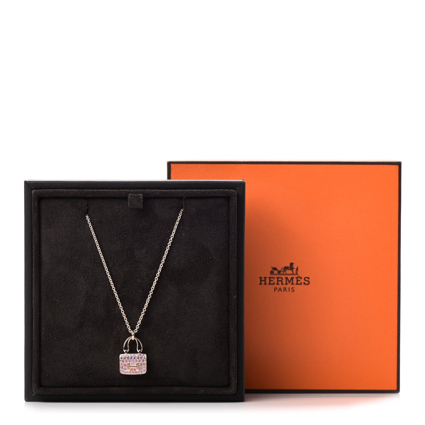 18K Rose Gold Pink Sapphire Constance Amulettes Pendant Necklace