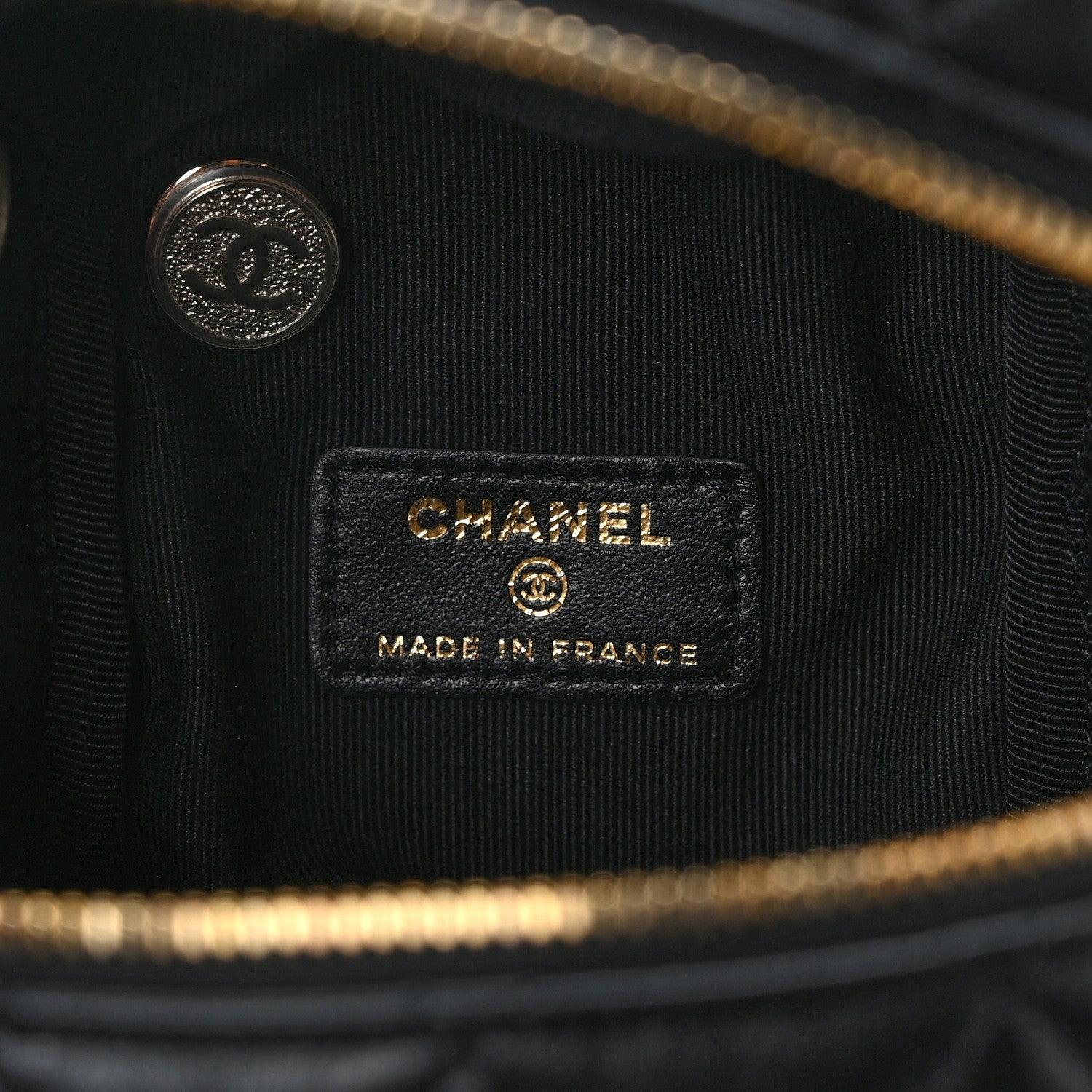 Chanel Lambskin Quilted Cube Chain Wristlet Case Black 6 of 14