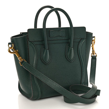 Celine Drummed Calfskin Nano Luggage Amazone 3 of 8