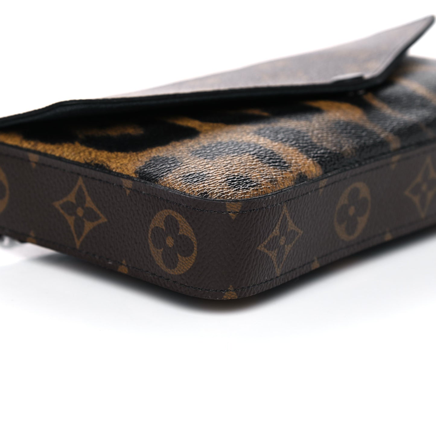 Monogram Animal Print Pochette Felicie Chain Wallet