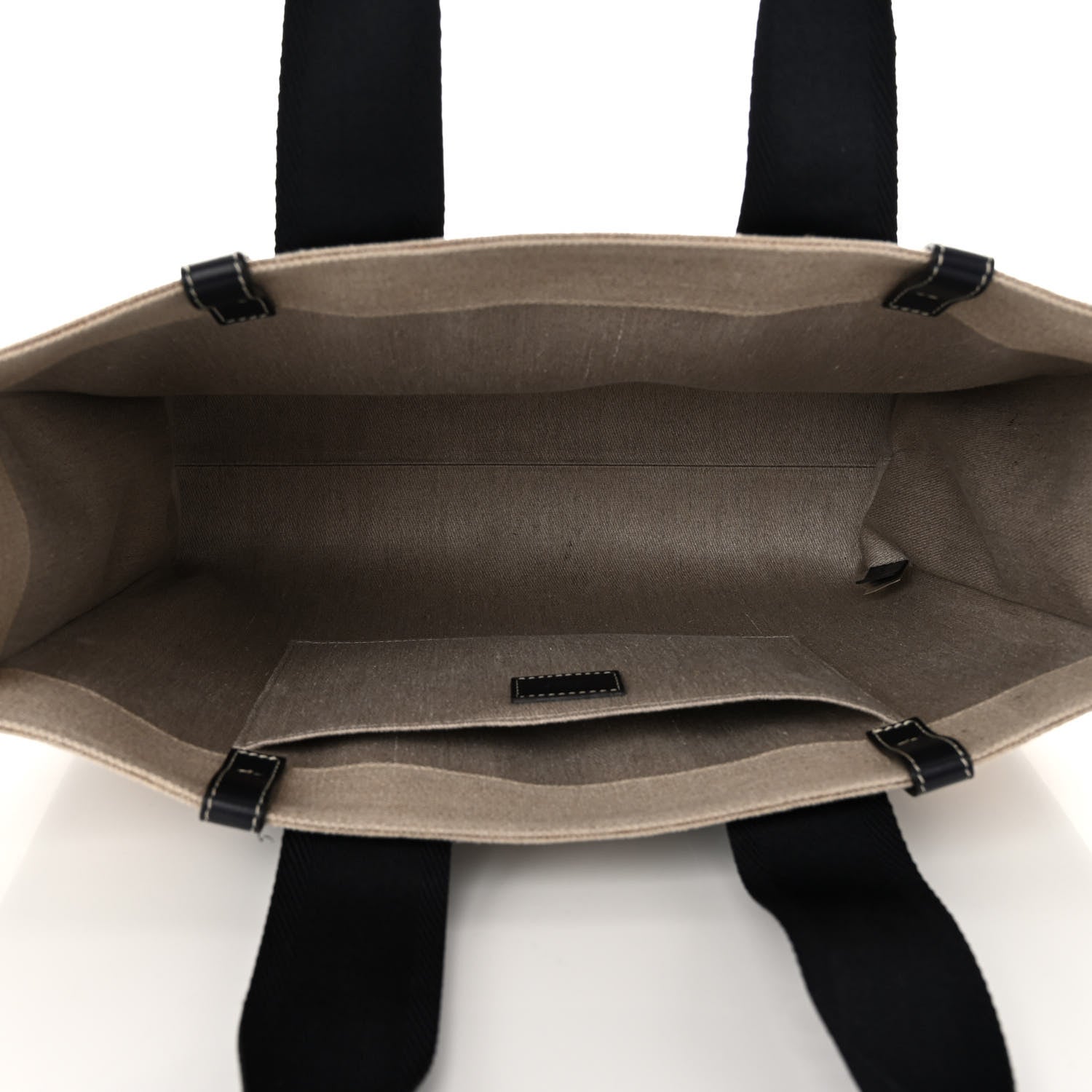 Chloe Linen Calfskin Large Woody Ribbon Tote Black Blue 5 of 13