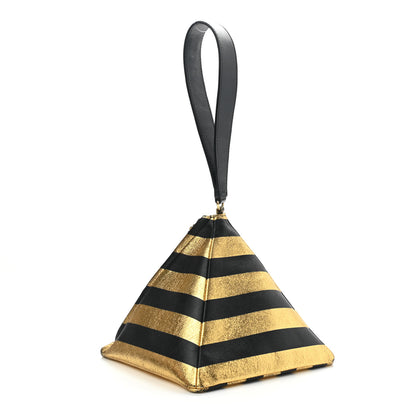 Chanel Metallic Lambskin CC Kheops Pyramid Bag Gold Black 3 of 7
