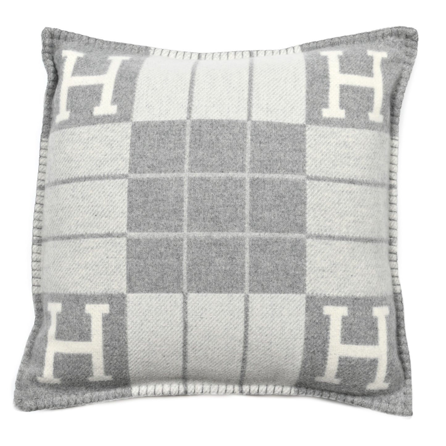 Wool Cashmere Avalon III Pillow PM Ecru Gris Clair