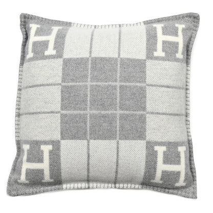 Hermes Wool Cashmere Avalon III Pillow PM Ecru Gris Clair 1 of 3