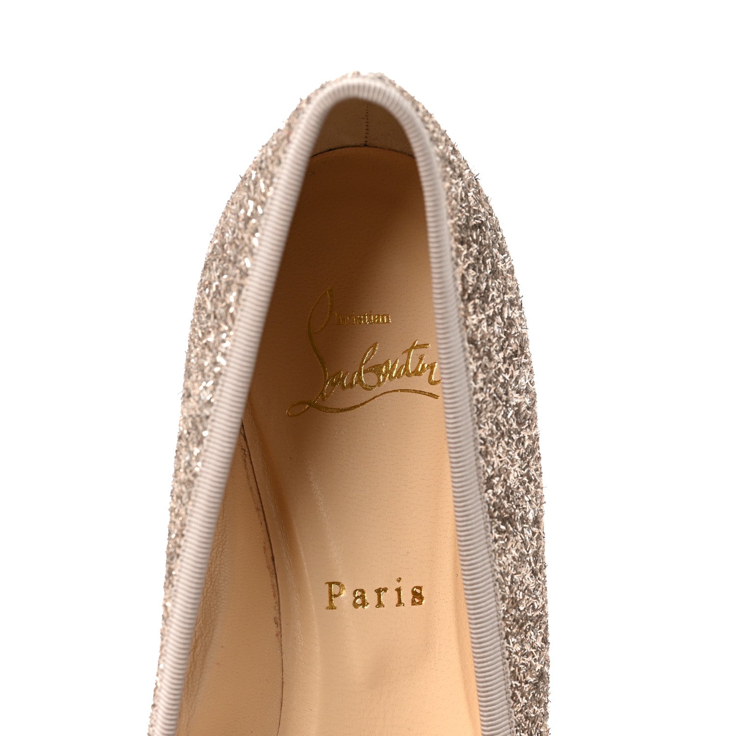 Christian Louboutin Glitter La Massine Flat 41.5 Perle 7 of 8