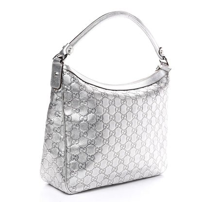 Gucci Metallic Guccissima Pocket Hobo Silver 2 of 13