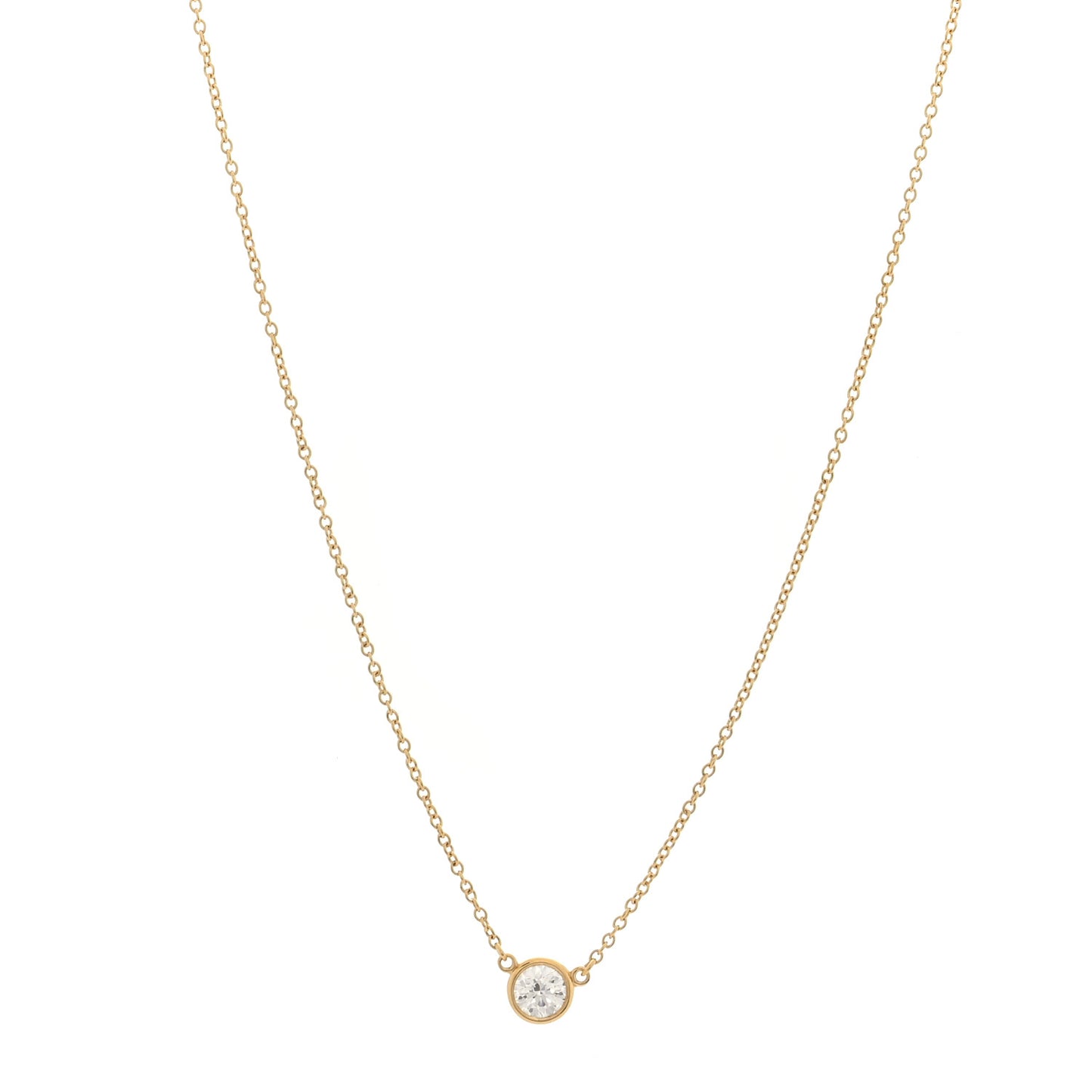 18K Yellow Gold Diamond .29ct Elsa Peretti Diamonds by the Yard Pendant Necklace