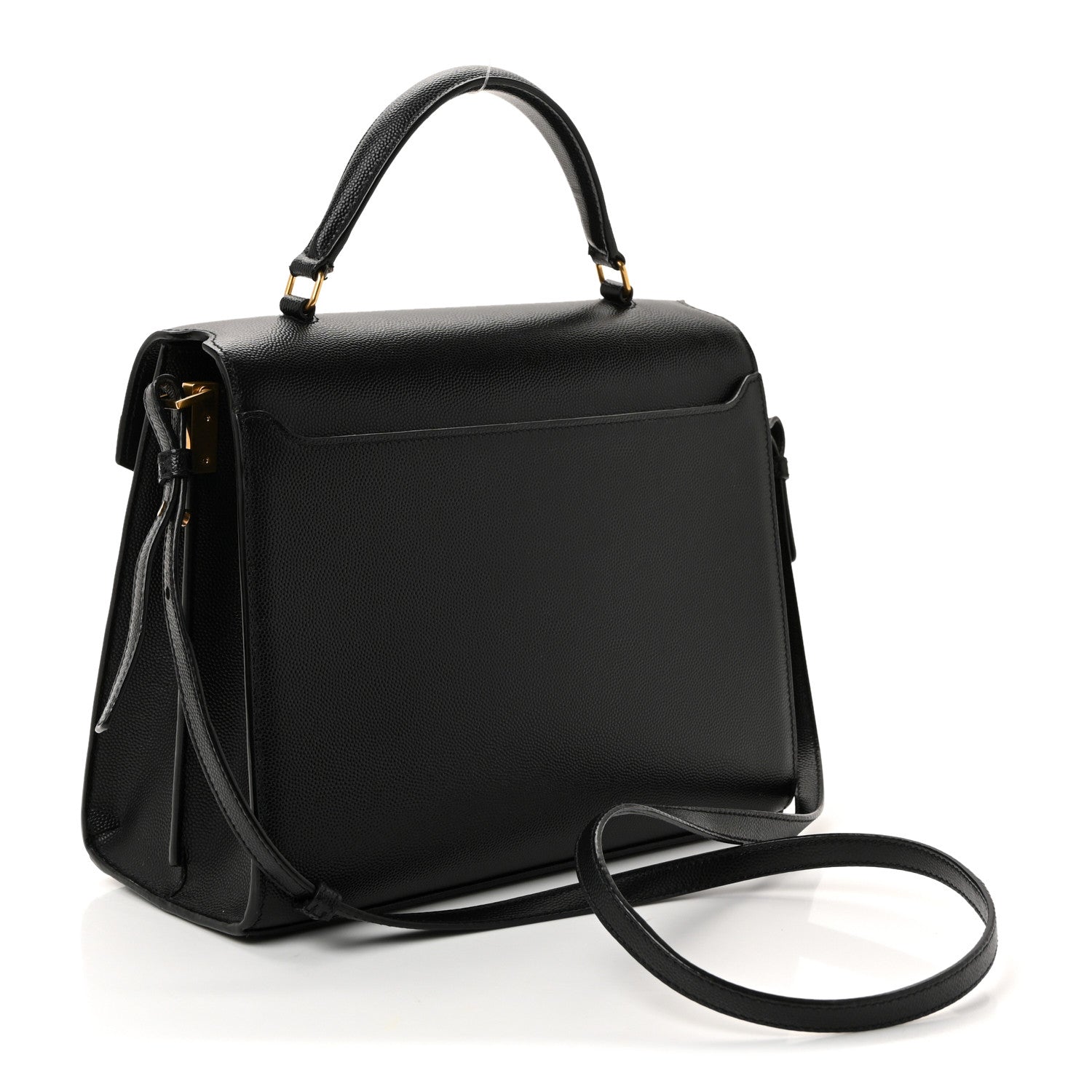 Saint Laurent Grain de Poudre Medium Classic Monogram Cassandra Top Handle Black Rouge Legion 3 of 9