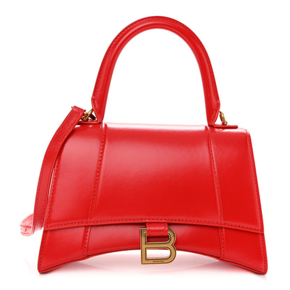 Balenciaga Shiny Box Calfskin Small Hourglass Top Handle Bag Bright Red 1 of 9