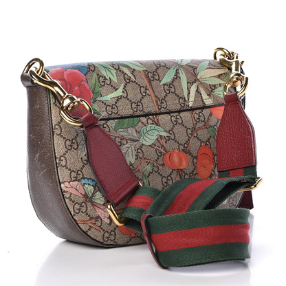 Gucci GG Supreme Monogram Tian Web Medium Padlock Messenger Shoulder Bag Beige Multicolor New Acero 3 of 24