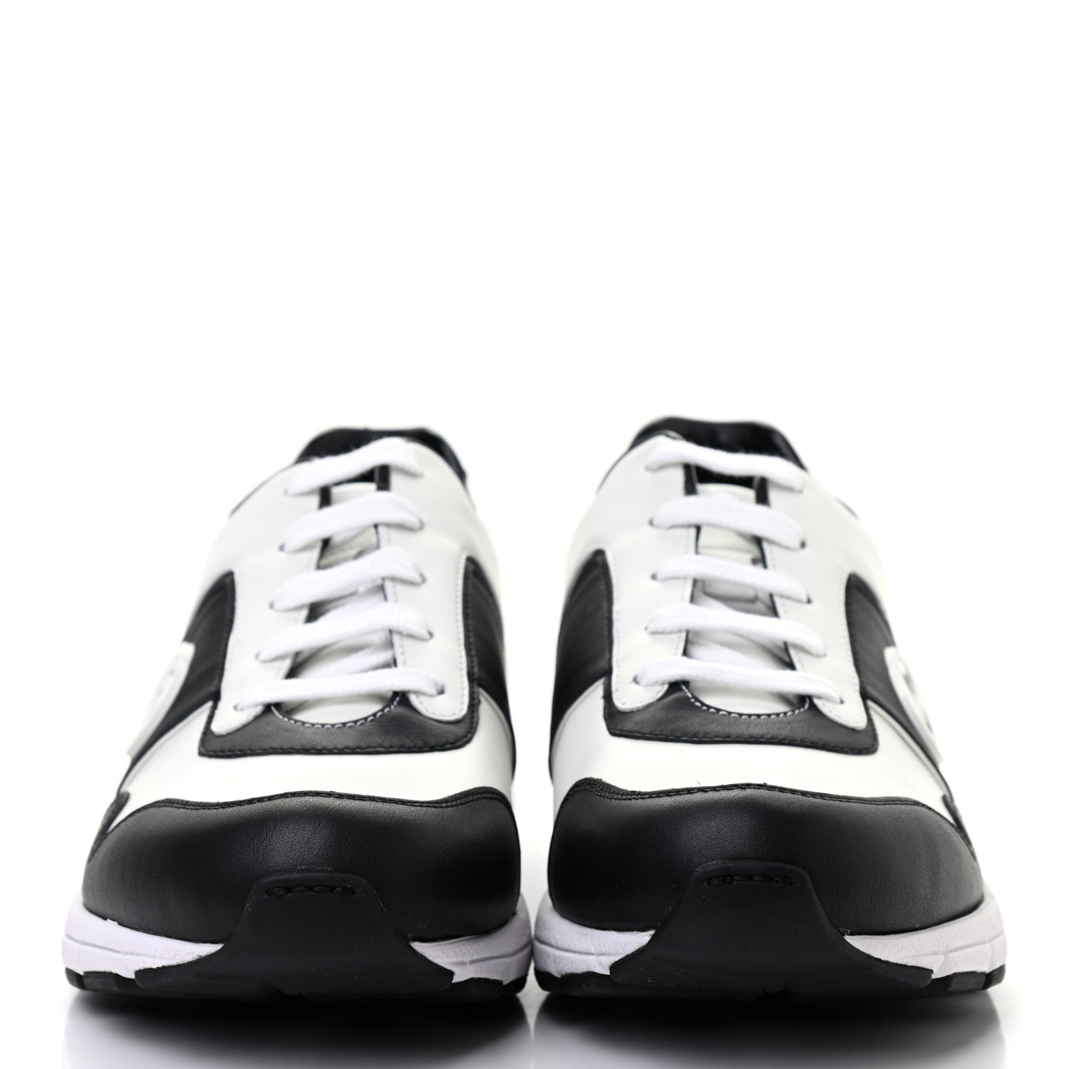 Gucci Calfskin Womens Interlocking G Sneakers 40 Black White 2 of 11