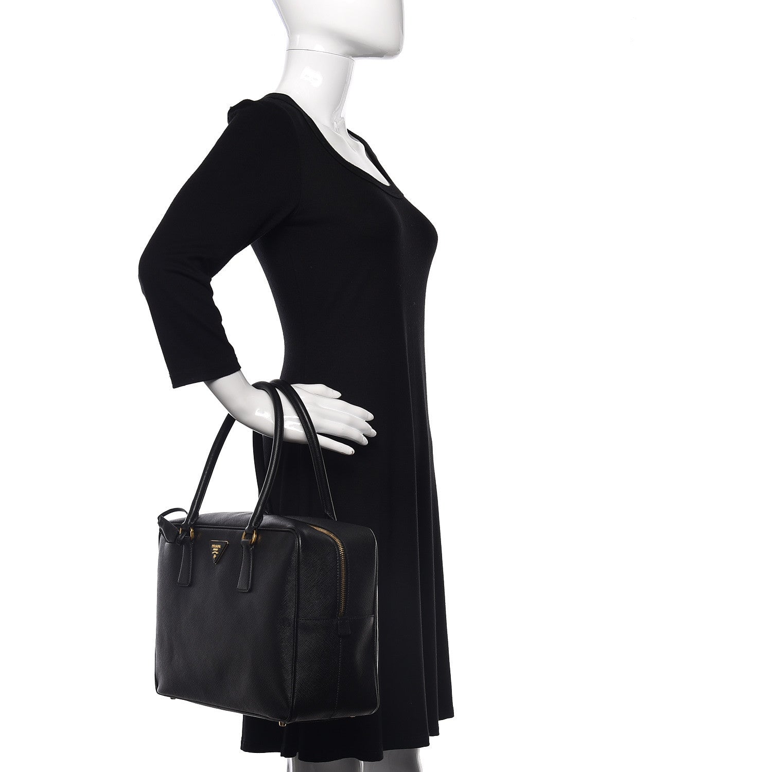 Prada Saffiano Lux Bauletto Nero Black 2 of 11