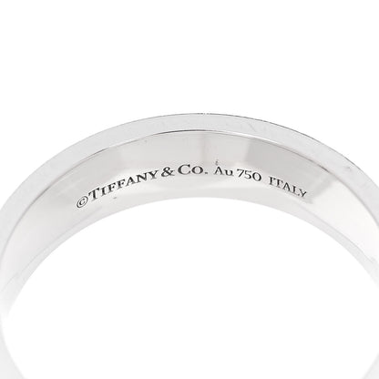 Tiffany 18K White Gold Diamond Wide T Two Ring 60 9 4 of 5