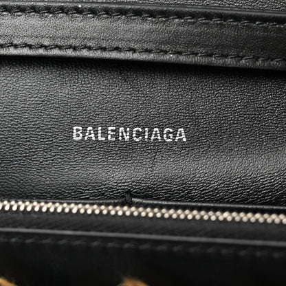 Balenciaga Fleece Leopard Print Hourglass Chain Bag Brown 6 of 11