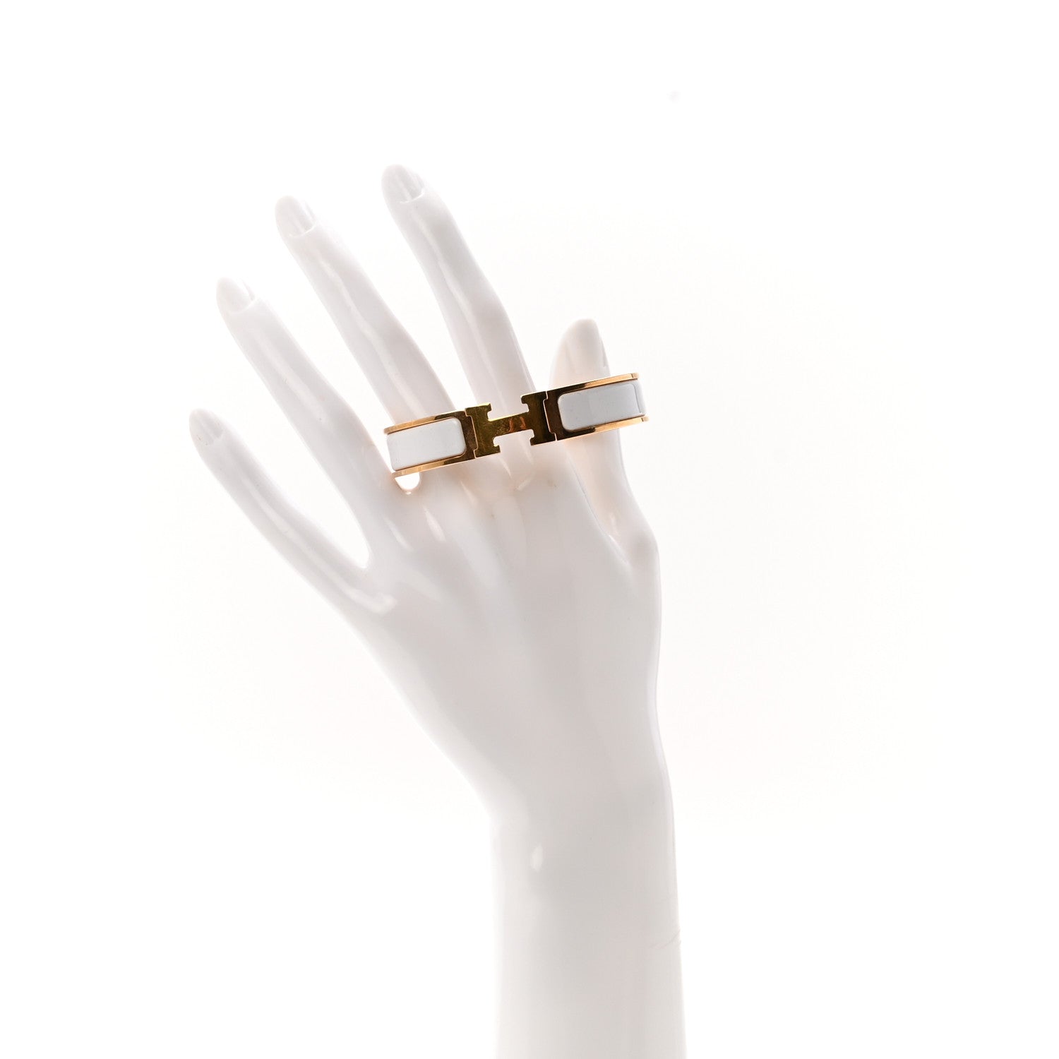 Hermes Enamel Narrow Clic Clac H Bracelet PM White 2 of 5