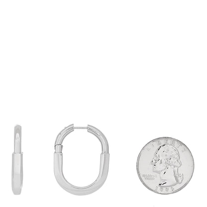 Tiffany 18K White Gold Medium Lock Earrings 2 of 4