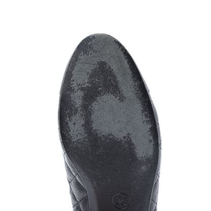 Chanel Aged Calfskin Quilted CC Cap Toe Ballerina Flats 40 Black 8 of 12