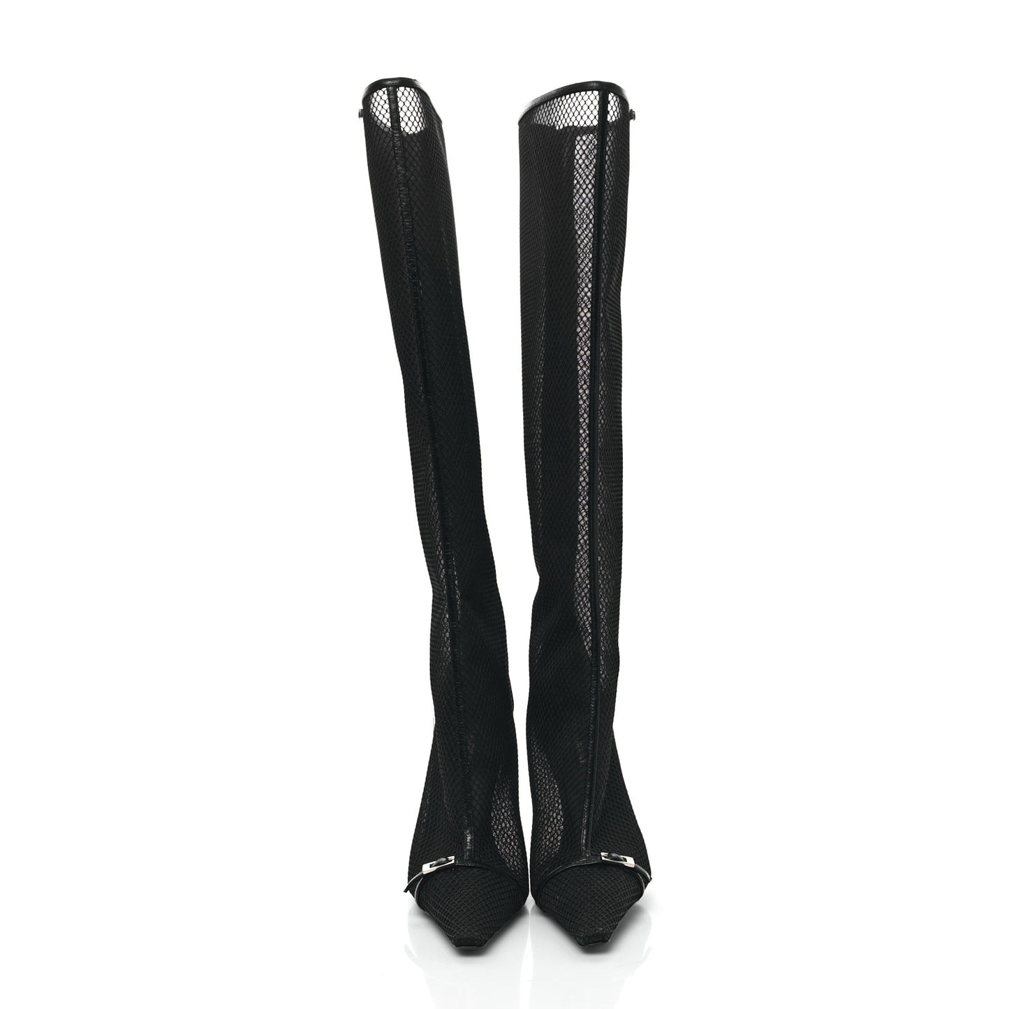 Mesh Oxails Knee High Boots 40 Black