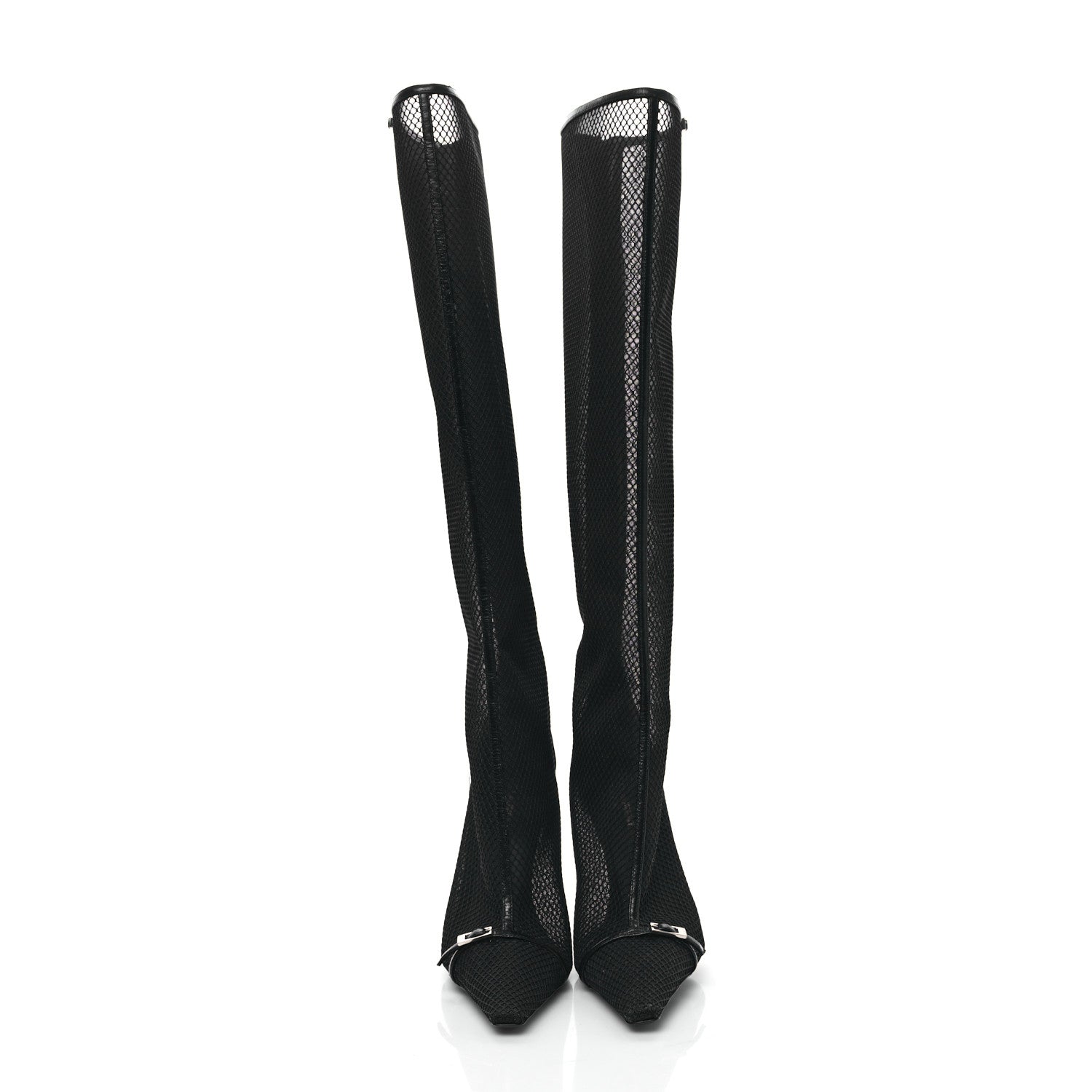 Saint Laurent Mesh Oxails Knee High Boots 40 Black 2 of 8
