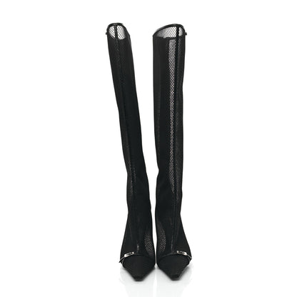 Saint Laurent Mesh Oxails Knee High Boots 40 Black 2 of 8