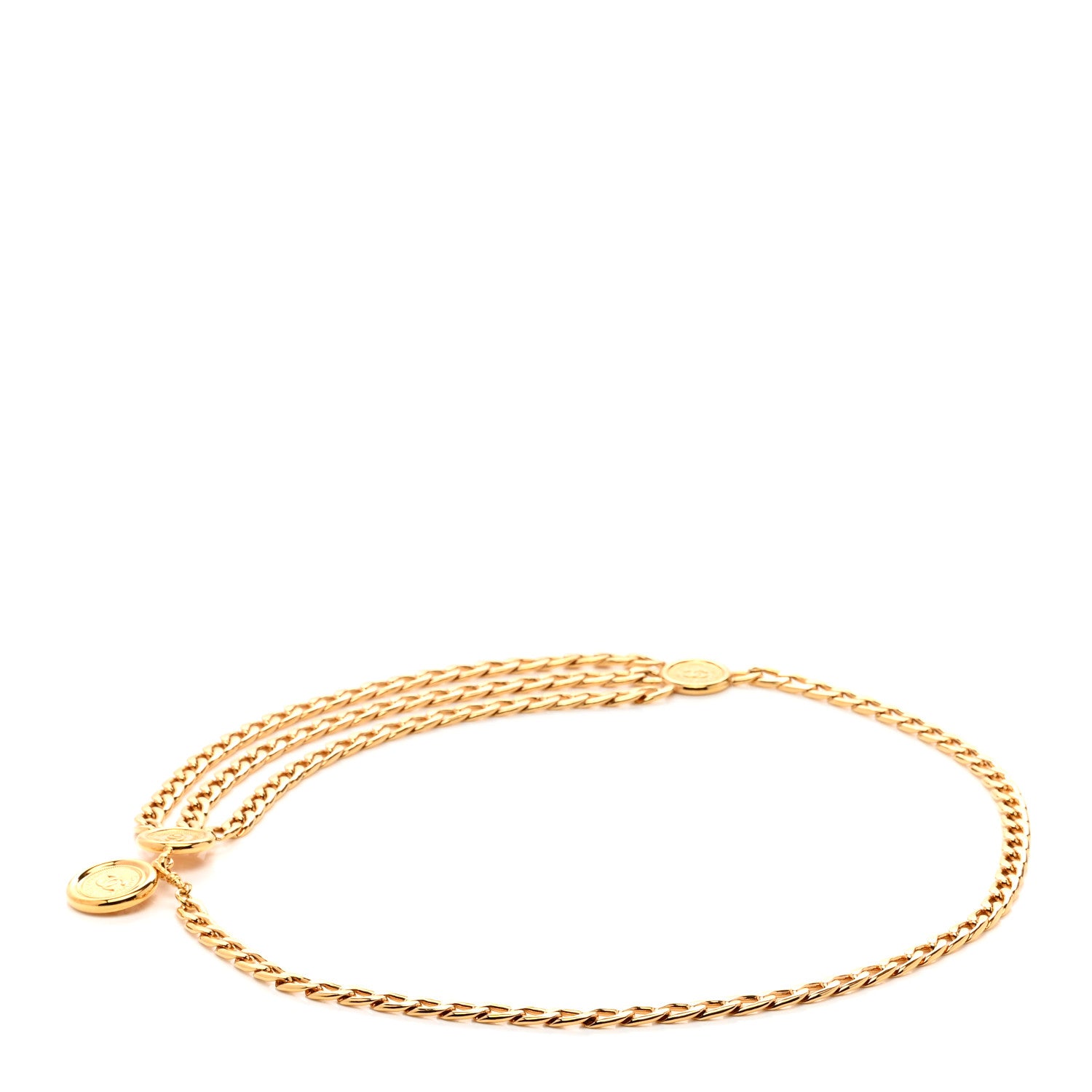 Chanel Metal Chain CC Medallion Belt Gold 2 of 4