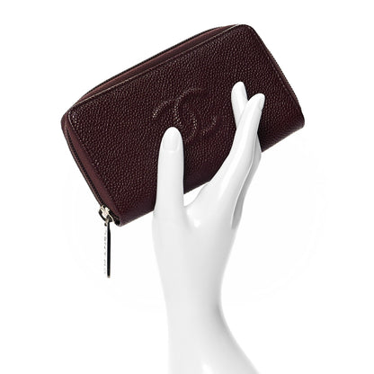 Chanel Caviar Small Timeless Zip Around Wallet Burgundy 2 of 9