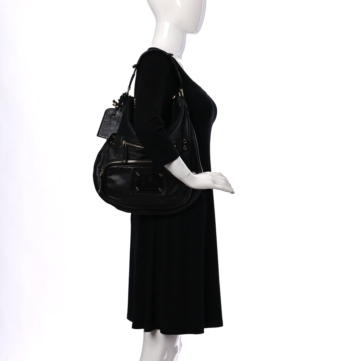 Calfskin Voyager Hobo Black