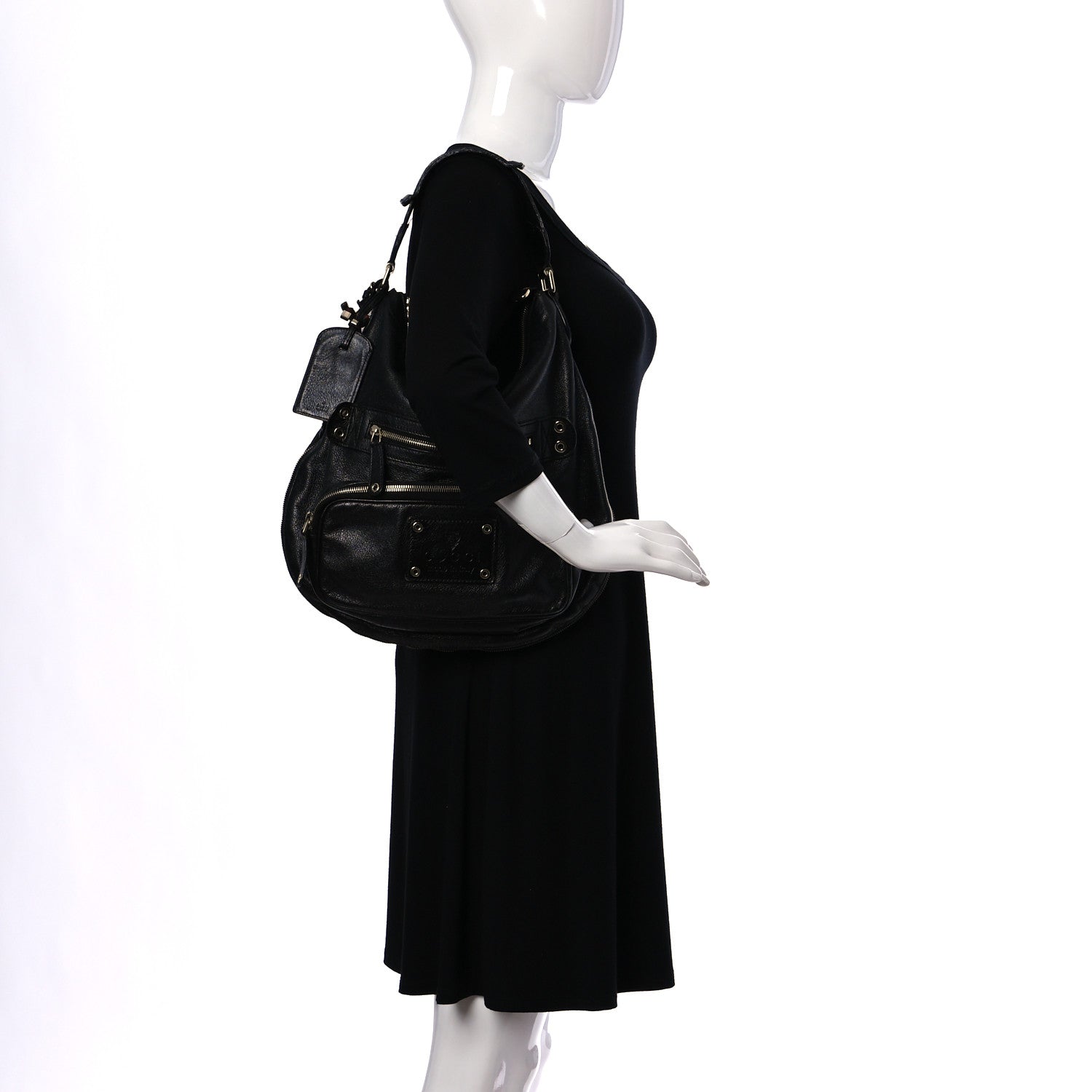 Gucci Calfskin Voyager Hobo Black 2 of 13