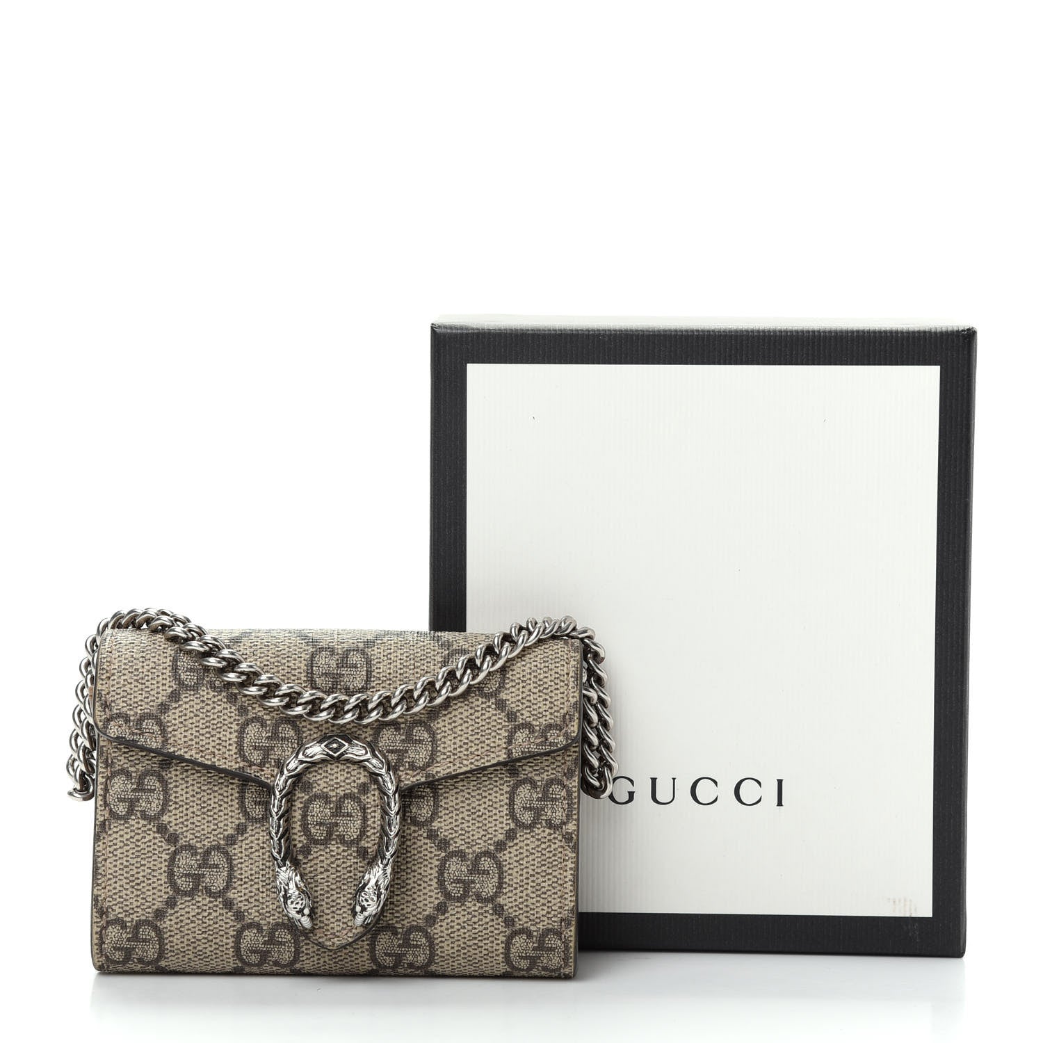 Gucci GG Supreme Monogram Dionysus Coin Purse Taupe 7 of 7