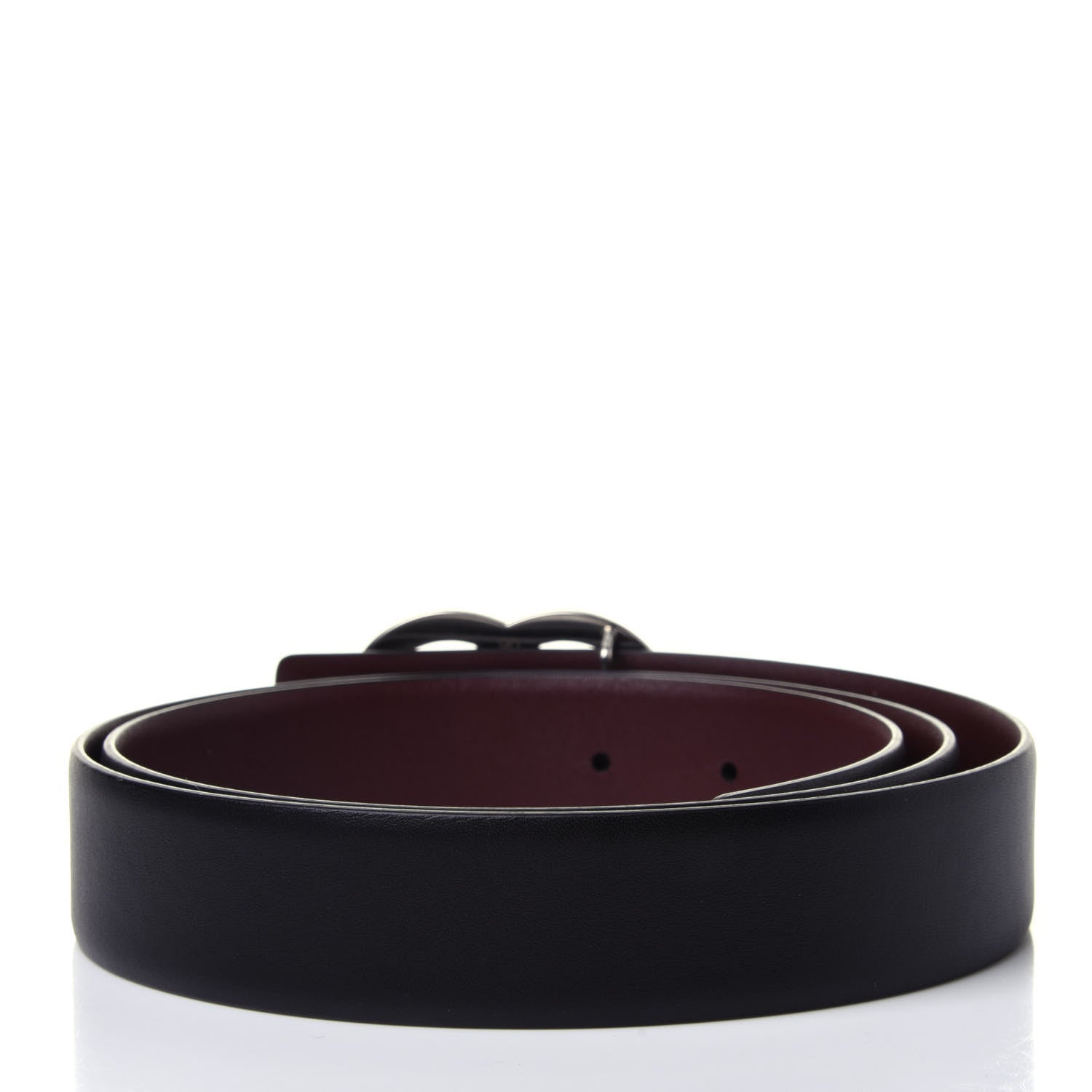 Chanel Calfskin CC Reversible Belt 90 Black Burgundy 2 of 4