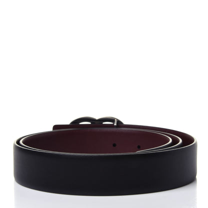 Chanel Calfskin CC Reversible Belt 90 Black Burgundy 2 of 4