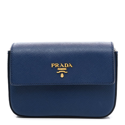 Prada Saffiano Box Clutch Bleuette 1 of 5