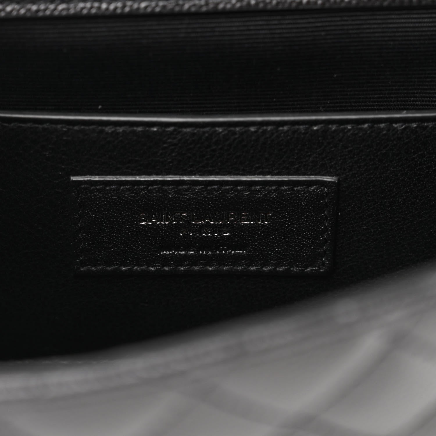 Saint Laurent Grain De Poudre Textured Mixed Matelasse Triquilt Small Monogram Monochrome Satchel Black 6 of 9