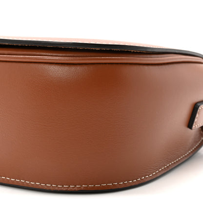 Celine Smooth Calfskin Cuir Triomphe Embroidered Folco Crossbody Bag Tan 10 of 10