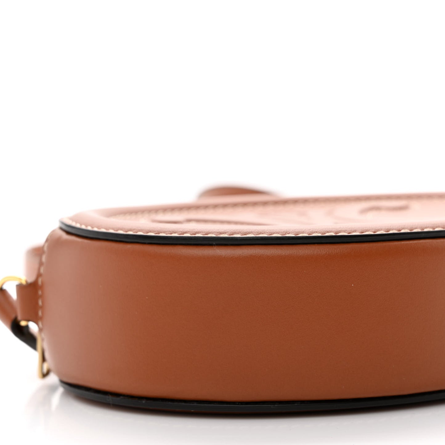 Smooth Calfskin Cuir Small Triomphe Oval Crossbody Purse Tan