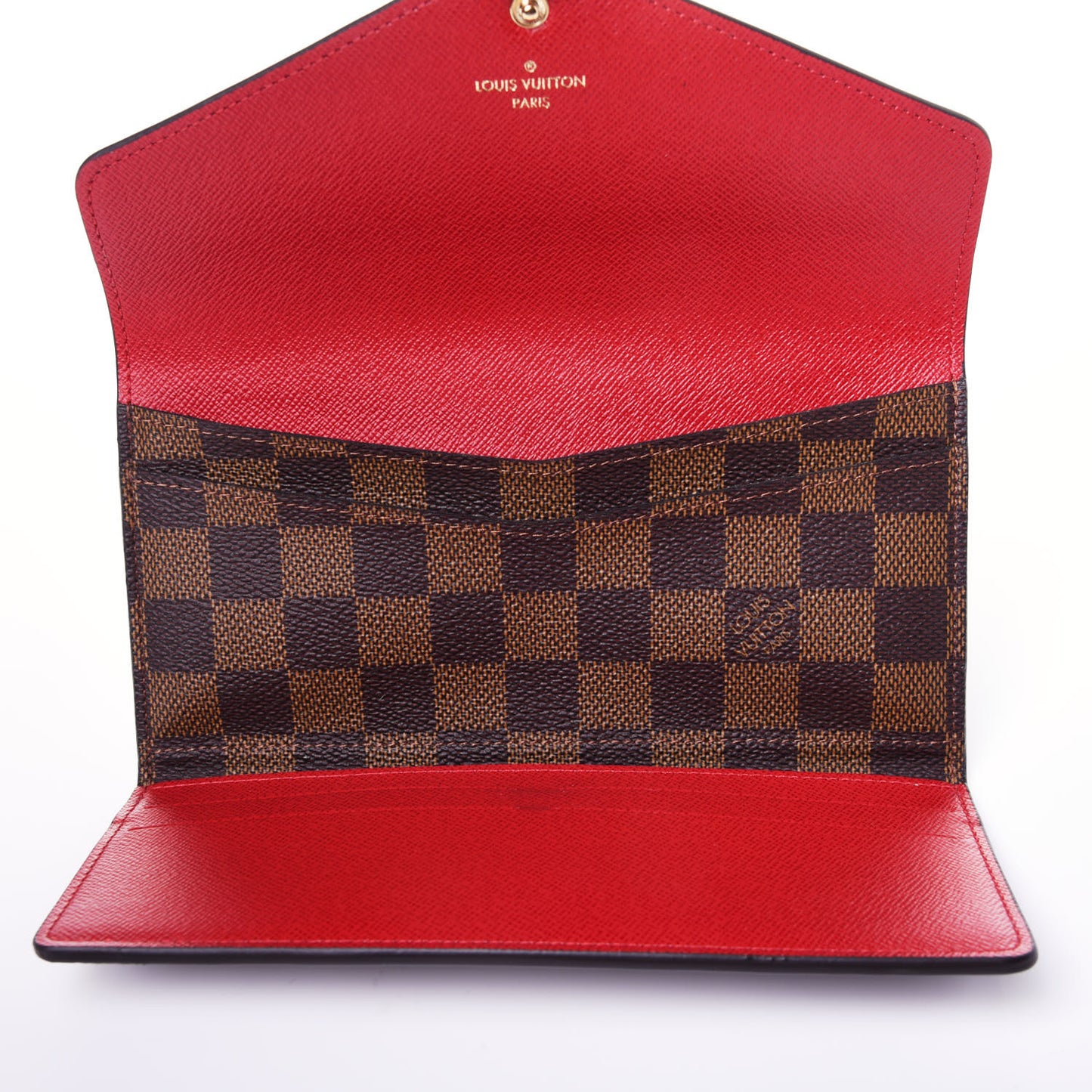 Damier Ebene Josephine Wallet Red
