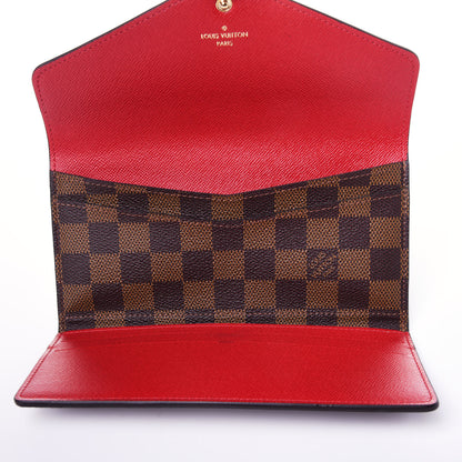 Louis Vuitton Damier Ebene Josephine Wallet Red 5 of 12
