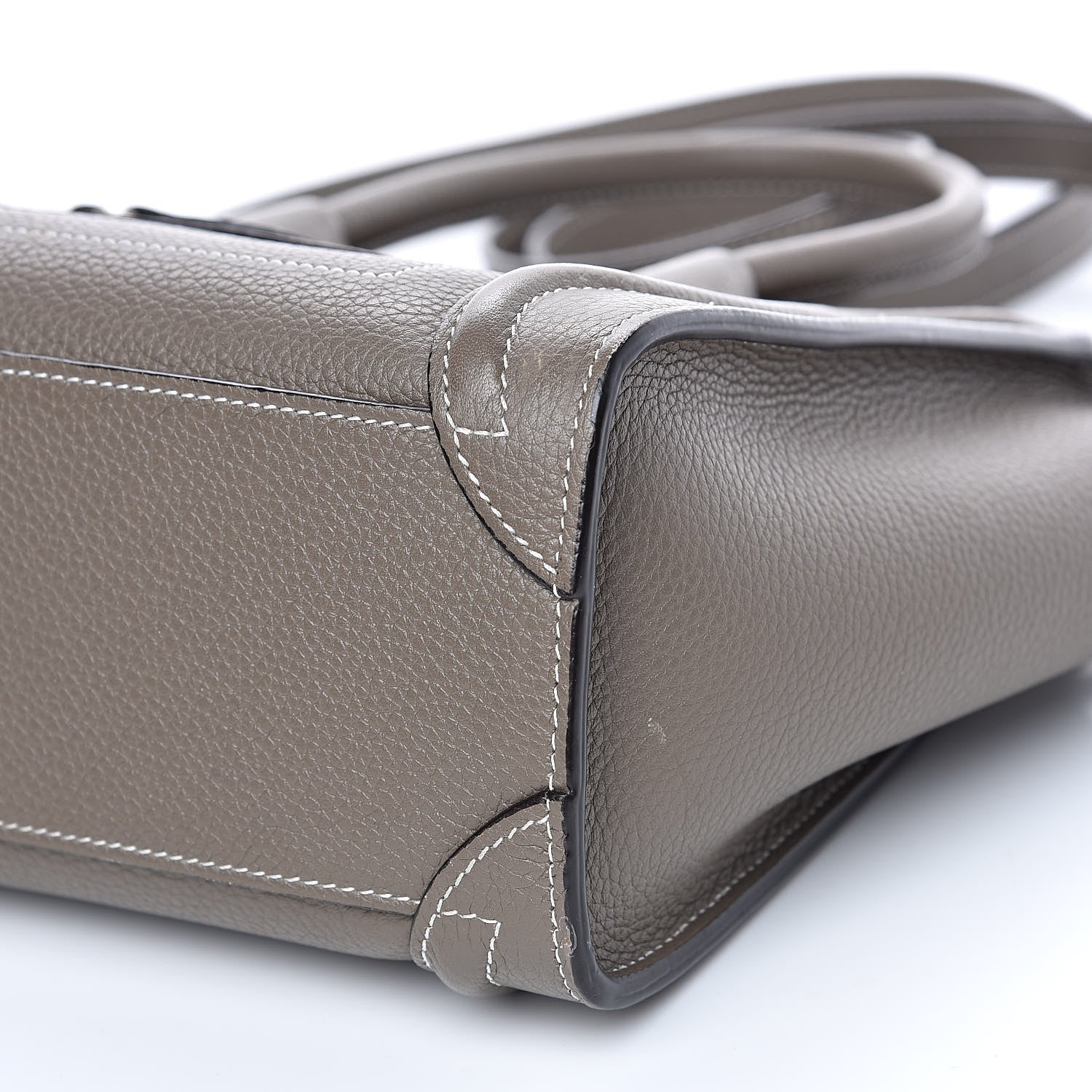 Celine Drummed Calfskin Nano Luggage Souris 9 of 12