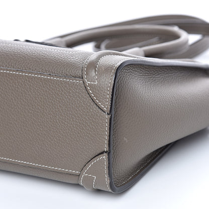 Celine Drummed Calfskin Nano Luggage Souris 9 of 12