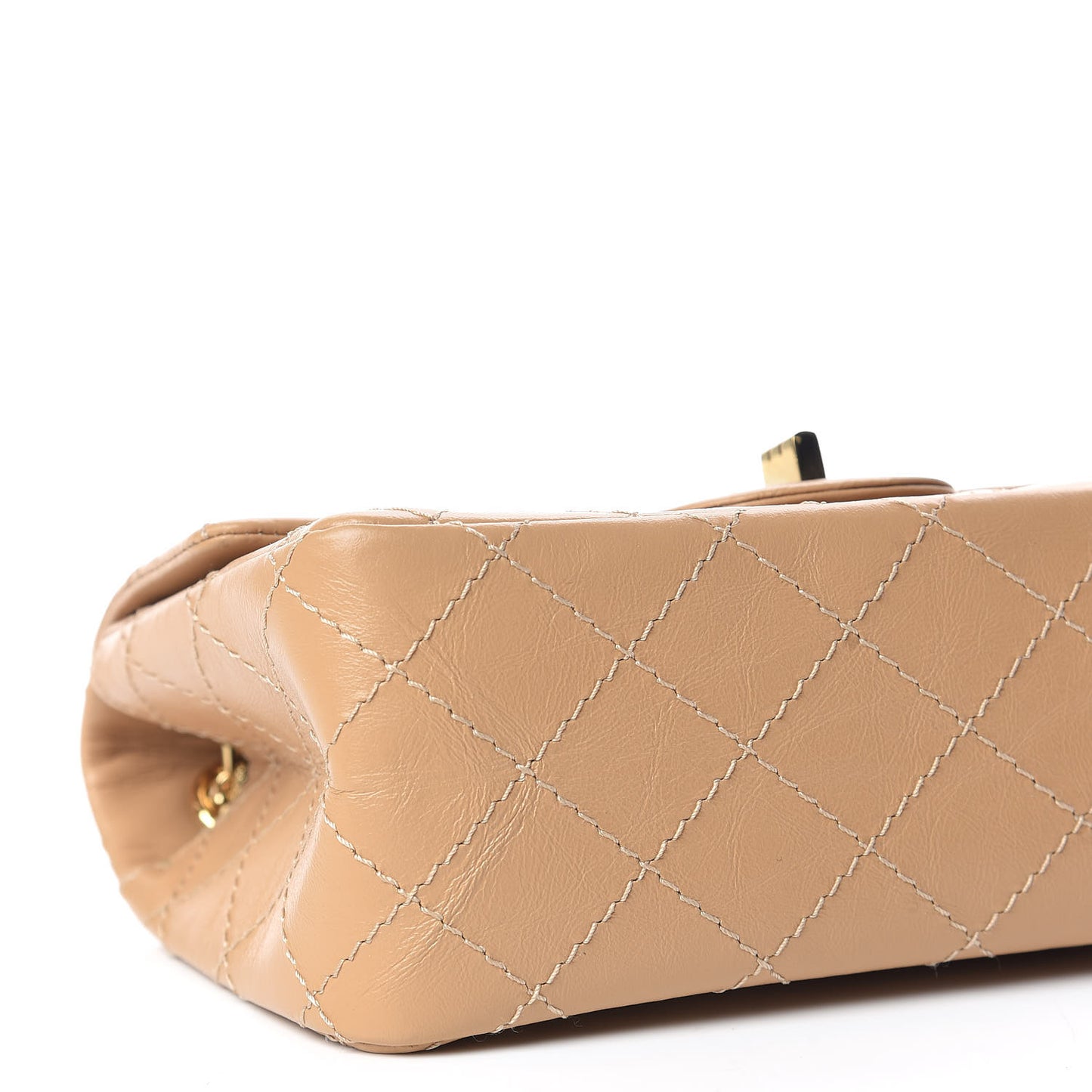 Aged Calfskin Quilted 2.55 Reissue Mini Flap Beige