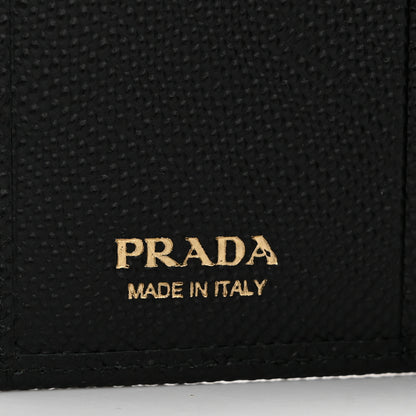 Prada Saffiano Cuir Metal Tri-Fold Wallet Black 6 of 9