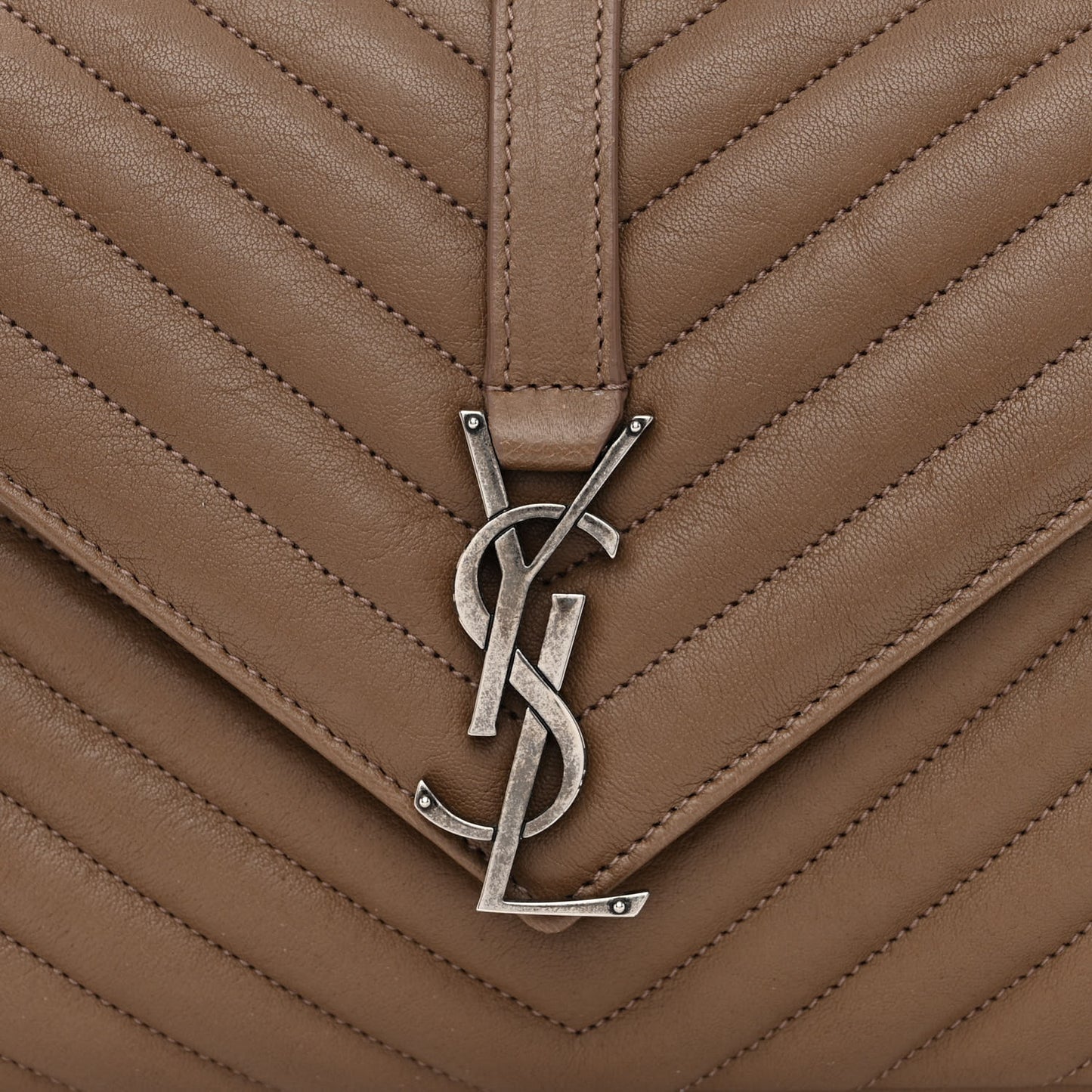 Sheepskin Matelasse Chevron Monogram Medium College Bag Fard