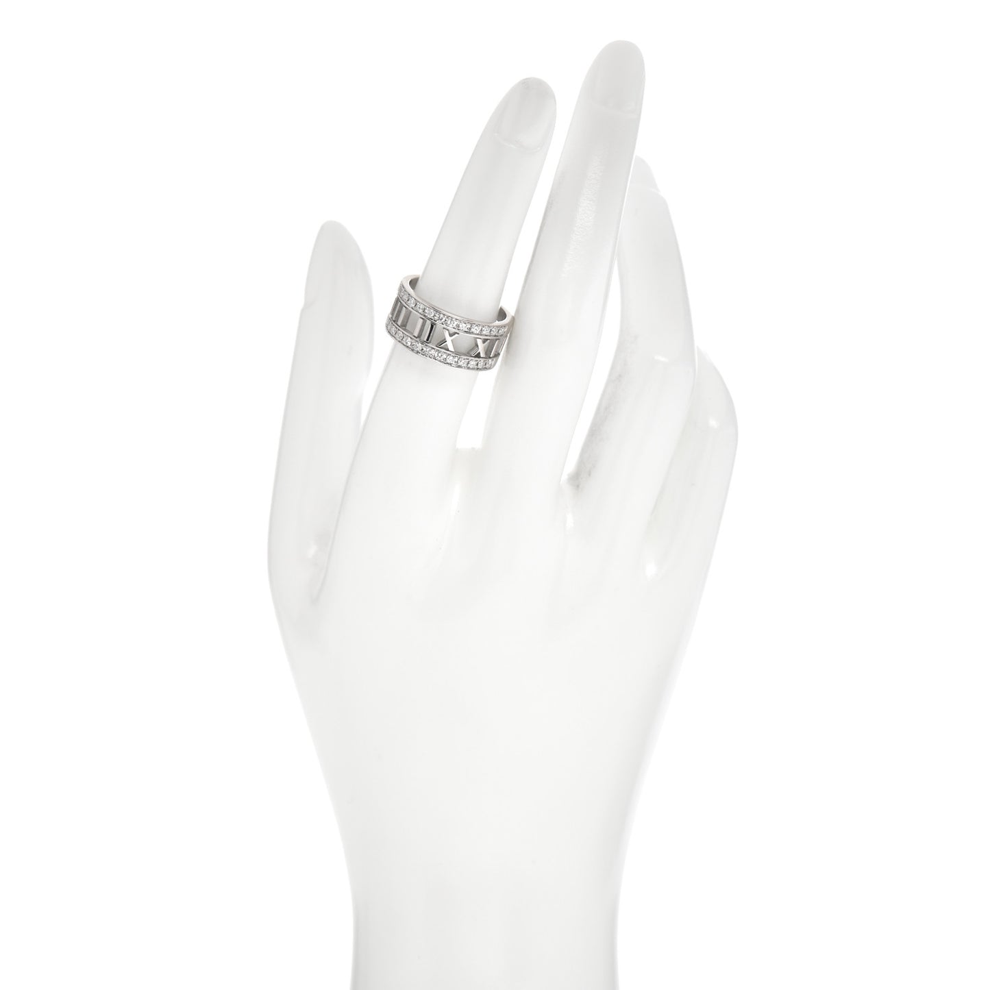 18K White Gold Diamond Wide Atlas Open Ring 54 7