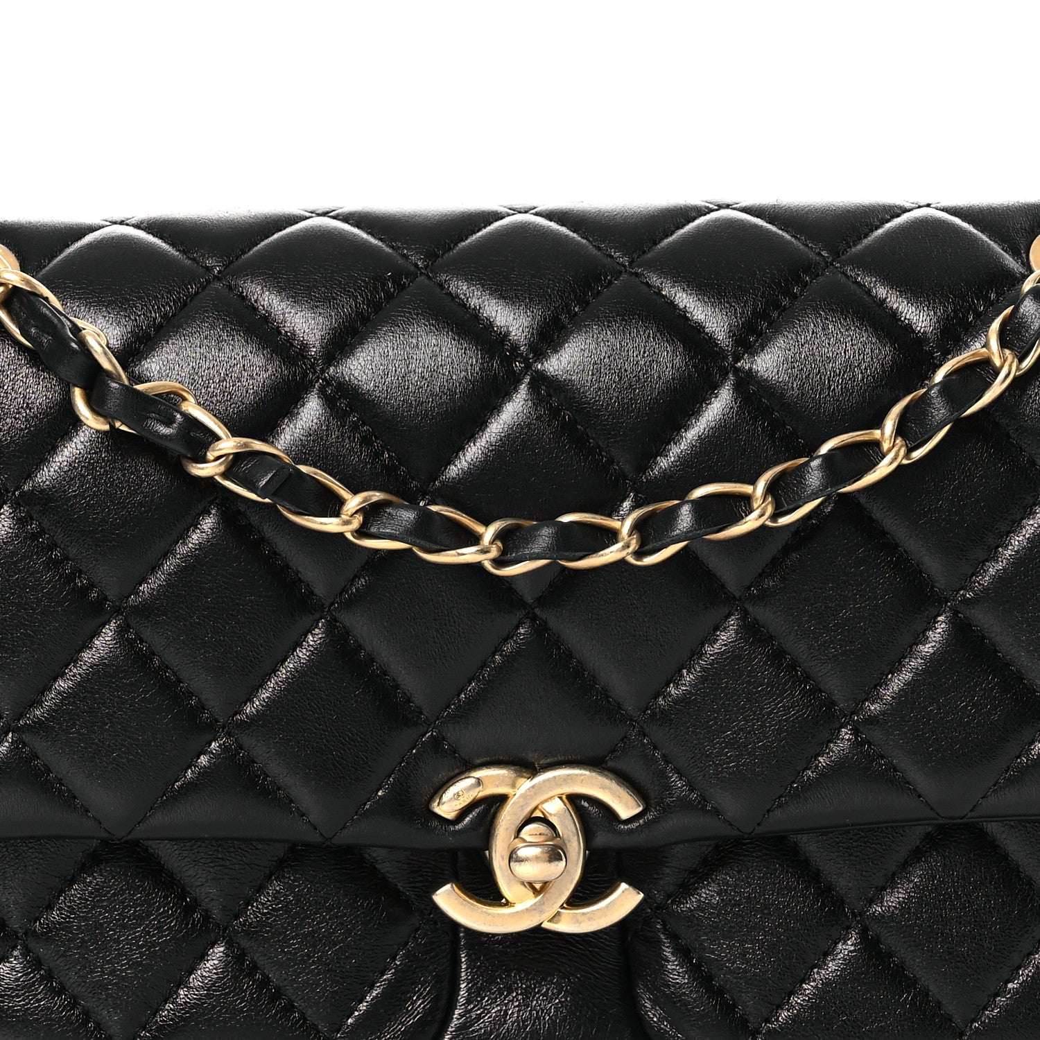 Chanel Shiny Lambskin Quilted Small Daily Friend Flap Black 8 of 14