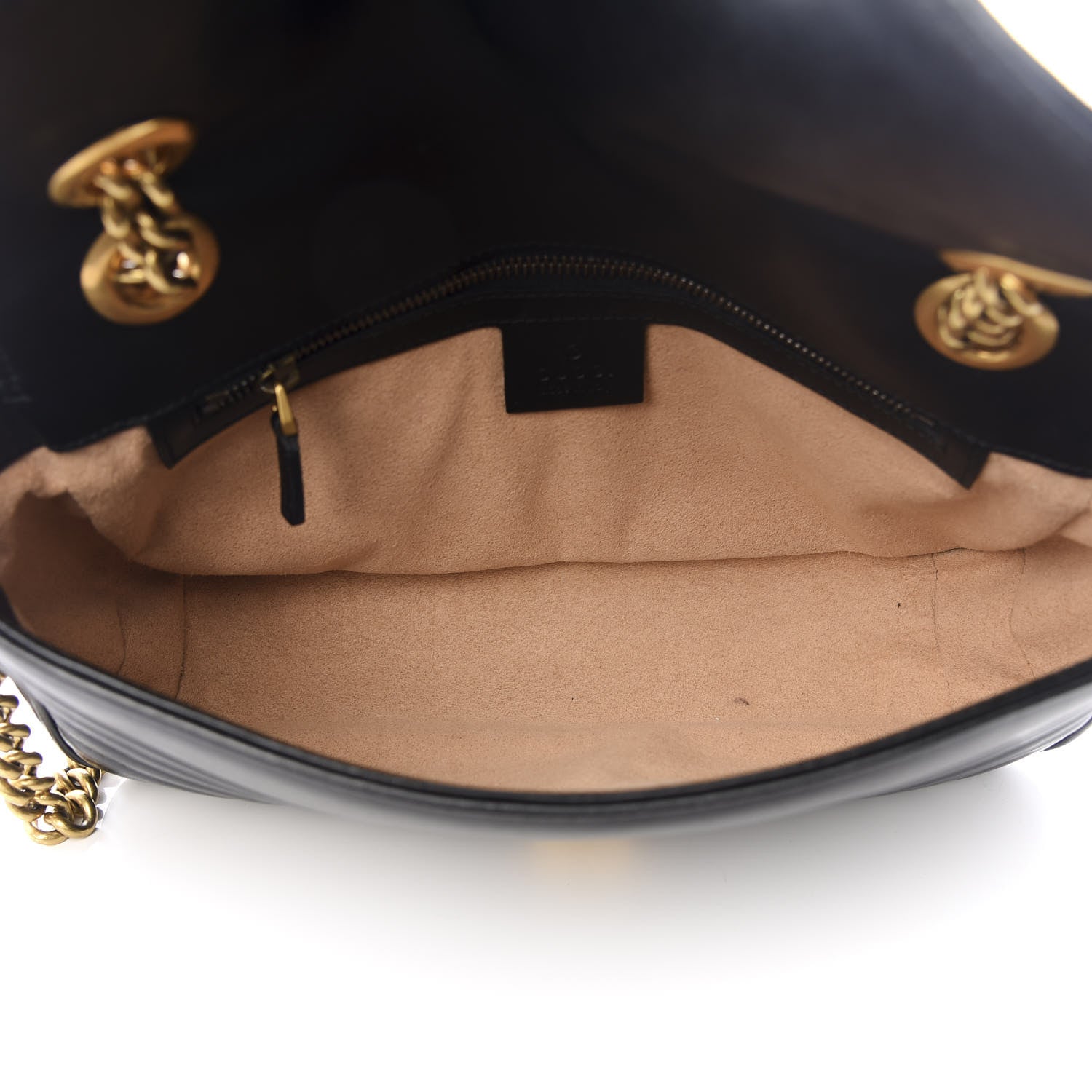 Gucci Calfskin Matelasse Small GG Marmont Shoulder Bag Black 4 of 8