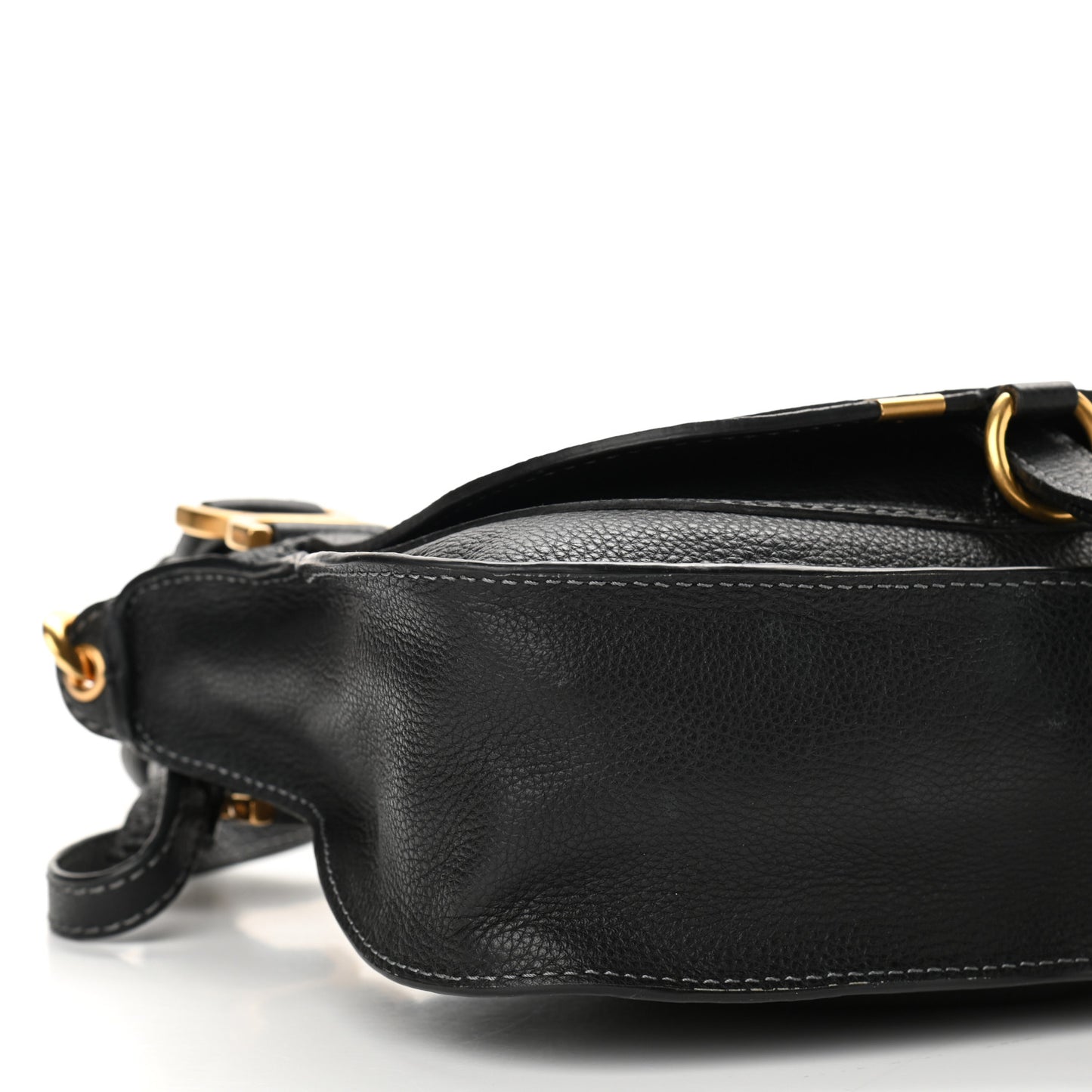 Calfskin Small Marcie Satchel Black